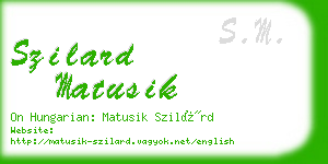 szilard matusik business card